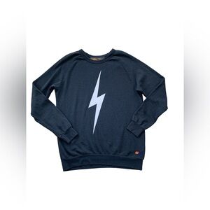 Aviator Nation Size XL, Extra Large, Bolt Crewneck Sweatshirt in Charcoal